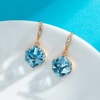 image:imageEVEVIC Austrian Crystal Cube Drop Earrings for Women14K Gold Plated  HypoallergenicGeometric Cube EarringsCrystal Dangle EarringsRhinestone FishhookEasy To WearGift for WomenAquamarine