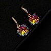image:imageEVEVIC Austrian Crystal Cube Drop Earrings for Women14K Gold Plated  HypoallergenicGeometric Cube EarringsCrystal Dangle EarringsRhinestone FishhookEasy To WearGift for WomenRainbowRose Goldtone