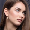 image:imageEVEVIC Austrian Crystal Cube Drop Earrings for Women14K Gold Plated  HypoallergenicGeometric Cube EarringsCrystal Dangle EarringsRhinestone FishhookEasy To WearGift for WomenTopaz