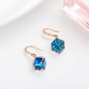 image:imageEVEVIC Austrian Crystal Cube Drop Earrings for Women14K Gold Plated  HypoallergenicGeometric Cube EarringsCrystal Dangle EarringsRhinestone FishhookEasy To WearGift for WomenBlueRose Goldtone