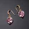 image:imageEVEVIC Austrian Crystal Cube Drop Earrings for Women14K Gold Plated  HypoallergenicGeometric Cube EarringsCrystal Dangle EarringsRhinestone FishhookEasy To WearGift for WomenPink