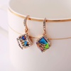 image:imageEVEVIC Austrian Crystal Cube Drop Earrings for Women14K Gold Plated  HypoallergenicGeometric Cube EarringsCrystal Dangle EarringsRhinestone FishhookEasy To WearGift for WomenRainbowRose Goldtone