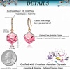 image:imageEVEVIC Austrian Crystal Cube Drop Earrings for Women14K Gold Plated  HypoallergenicGeometric Cube EarringsCrystal Dangle EarringsRhinestone FishhookEasy To WearGift for WomenPink