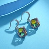 image:imageEVEVIC Austrian Crystal Cube Drop Earrings for Women14K Gold Plated  HypoallergenicGeometric Cube EarringsCrystal Dangle EarringsRhinestone FishhookEasy To WearGift for WomenRainbow Silvertone