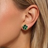 image:imageEVEVIC Austrian Crystal Flower Clip on Earrings for Women Trendy 14K Gold Plated Hypoallergenic Non Pierced Jewelry GiftEmerald Green