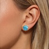 image:imageEVEVIC Austrian Crystal Flower Clip on Earrings for Women Trendy 14K Gold Plated Hypoallergenic Non Pierced Jewelry GiftLight Blue