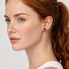 image:imageEVEVIC Austrian Crystal Flower Clip on Earrings for Women Trendy 14K Gold Plated Hypoallergenic Non Pierced Jewelry GiftRed