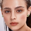 image:imageEVEVIC Austrian Crystal Flower Stud Earrings for Women Fashion 14K Gold Plated Hypoallergenic JewelryGreen Main Crystal