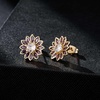 image:imageEVEVIC Austrian Crystal Flower Stud Earrings for Women Fashion 14K Gold Plated Hypoallergenic JewelryPurple Main Crystal