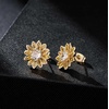 image:imageEVEVIC Austrian Crystal Flower Stud Earrings for Women Fashion 14K Gold Plated Hypoallergenic JewelryYellow Main Crystal
