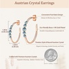 image:imageEVEVIC Austrian Crystal Half Hoop Earrings for Women Trendy 14K Rose Gold Plated Large Hoops Earring Jewelry GiftAquamarine