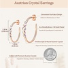 image:imageEVEVIC Austrian Crystal Half Hoop Earrings for Women Trendy 14K Rose Gold Plated Large Hoops Earring Jewelry GiftAurora Borealis