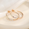 image:imageEVEVIC Austrian Crystal Half Hoop Earrings for Women Trendy 14K Rose Gold Plated Large Hoops Earring Jewelry GiftAurora Borealis