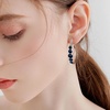 image:imageEVEVIC Austrian Crystal Half Hoop Earrings for Women Trendy 14K Rose Gold Plated Large Hoops Earring Jewelry GiftBlue