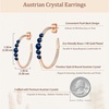 image:imageEVEVIC Austrian Crystal Half Hoop Earrings for Women Trendy 14K Rose Gold Plated Large Hoops Earring Jewelry GiftBlue