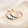 image:imageEVEVIC Austrian Crystal Half Hoop Earrings for Women Trendy 14K Rose Gold Plated Large Hoops Earring Jewelry GiftBlue