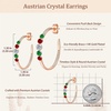 image:imageEVEVIC Austrian Crystal Half Hoop Earrings for Women Trendy 14K Rose Gold Plated Large Hoops Earring Jewelry GiftChristmas Glow