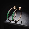 image:imageEVEVIC Austrian Crystal Half Hoop Earrings for Women Trendy 14K Rose Gold Plated Large Hoops Earring Jewelry GiftEmerald