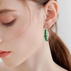 image:imageEVEVIC Austrian Crystal Half Hoop Earrings for Women Trendy 14K Rose Gold Plated Large Hoops Earring Jewelry GiftEmerald