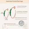 image:imageEVEVIC Austrian Crystal Half Hoop Earrings for Women Trendy 14K Rose Gold Plated Large Hoops Earring Jewelry GiftEmerald