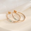 image:imageEVEVIC Austrian Crystal Half Hoop Earrings for Women Trendy 14K Rose Gold Plated Large Hoops Earring Jewelry GiftMulticolorGreen Main Crystal