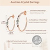image:imageEVEVIC Austrian Crystal Half Hoop Earrings for Women Trendy 14K Rose Gold Plated Large Hoops Earring Jewelry GiftMulticolorGreen Main Crystal