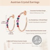image:imageEVEVIC Austrian Crystal Half Hoop Earrings for Women Trendy 14K Rose Gold Plated Large Hoops Earring Jewelry GiftMulticolorPink Main Crystal