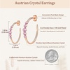 image:imageEVEVIC Austrian Crystal Half Hoop Earrings for Women Trendy 14K Rose Gold Plated Large Hoops Earring Jewelry GiftPink