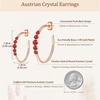 image:imageEVEVIC Austrian Crystal Half Hoop Earrings for Women Trendy 14K Rose Gold Plated Large Hoops Earring Jewelry GiftRed