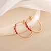 image:imageEVEVIC Austrian Crystal Half Hoop Earrings for Women Trendy 14K Rose Gold Plated Large Hoops Earring Jewelry GiftRed