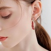 image:imageEVEVIC Austrian Crystal Half Hoop Earrings for Women Trendy 14K Rose Gold Plated Large Hoops Earring Jewelry GiftRed