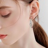 image:imageEVEVIC Austrian Crystal Half Hoop Earrings for Women Trendy 14K Rose Gold Plated Large Hoops Earring Jewelry GiftWhite Clear