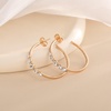 image:imageEVEVIC Austrian Crystal Half Hoop Earrings for Women Trendy 14K Rose Gold Plated Large Hoops Earring Jewelry GiftWhite Clear