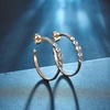 image:imageEVEVIC Austrian Crystal Half Hoop Earrings for Women Trendy 14K Rose Gold Plated Large Hoops Earring Jewelry GiftWhite Clear