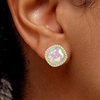 image:imageEVEVIC Austrian Crystal Halo Square Stud Earrings for Women 14K Gold Plated Birthstone Earring Hypoallergenic Jewelry GiftsAurora Borealis