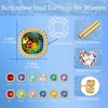 image:imageEVEVIC Austrian Crystal Halo Square Stud Earrings for Women 14K Gold Plated Birthstone Earring Hypoallergenic Jewelry GiftsRainbow