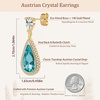 image:imageEVEVIC Austrian Crystal Halo Teardrop Dangle Drop Earrings for Women 14K Gold Plated Jewelry GiftsAquamarine
