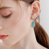 image:imageEVEVIC Austrian Crystal Halo Teardrop Dangle Drop Earrings for Women 14K Gold Plated Jewelry GiftsAquamarine