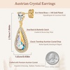 image:imageEVEVIC Austrian Crystal Halo Teardrop Dangle Drop Earrings for Women 14K Gold Plated Jewelry GiftsAurora Borealis