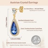 image:imageEVEVIC Austrian Crystal Halo Teardrop Dangle Drop Earrings for Women 14K Gold Plated Jewelry GiftsBermuda Blue
