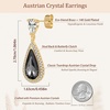 image:imageEVEVIC Austrian Crystal Halo Teardrop Dangle Drop Earrings for Women 14K Gold Plated Jewelry GiftsBlack