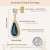 image:imageEVEVIC Austrian Crystal Halo Teardrop Dangle Drop Earrings for Women 14K Gold Plated Jewelry GiftsDark Blue