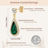 image:imageEVEVIC Austrian Crystal Halo Teardrop Dangle Drop Earrings for Women 14K Gold Plated Jewelry GiftsEmerald