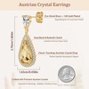image:imageEVEVIC Austrian Crystal Halo Teardrop Dangle Drop Earrings for Women 14K Gold Plated Jewelry GiftsLight Topaz