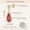 image:imageEVEVIC Austrian Crystal Halo Teardrop Dangle Drop Earrings for Women 14K Gold Plated Jewelry GiftsPink