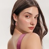 image:imageEVEVIC Austrian Crystal Halo Teardrop Dangle Drop Earrings for Women 14K Gold Plated Jewelry GiftsPink