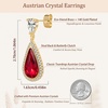 image:imageEVEVIC Austrian Crystal Halo Teardrop Dangle Drop Earrings for Women 14K Gold Plated Jewelry GiftsRed