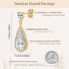 image:imageEVEVIC Austrian Crystal Halo Teardrop Dangle Drop Earrings for Women 14K Gold Plated Jewelry GiftsWhite Clear