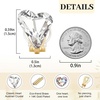 image:imageEVEVIC Austrian Crystal Heart Clip on Earrings for Women Trendy 14K Gold Plated Hypoallergenic Non Piercing Comfortable Earrings Jewelry GiftClear