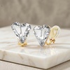 image:imageEVEVIC Austrian Crystal Heart Clip on Earrings for Women Trendy 14K Gold Plated Hypoallergenic Non Piercing Comfortable Earrings Jewelry GiftClear